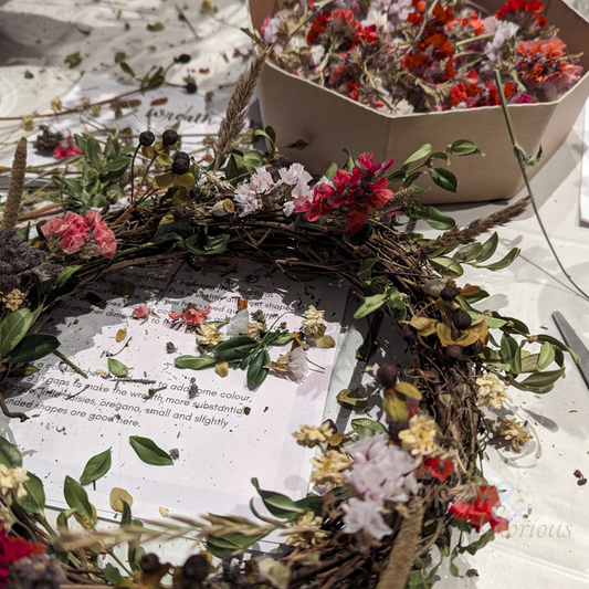 Festive dried flower wreath workshop - Monday 10th November