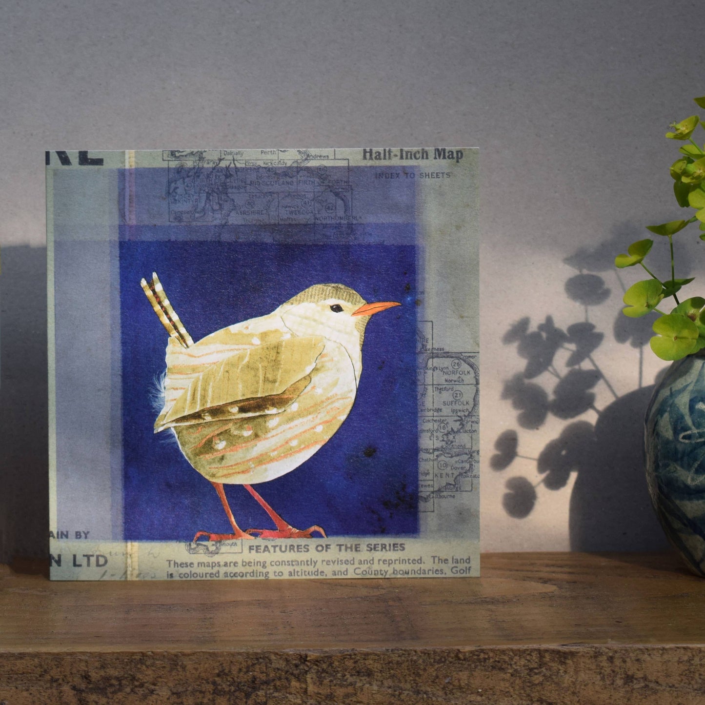 Wren on map card