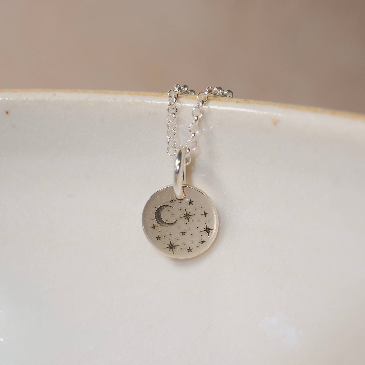 Sterling silver starry night pendant necklace