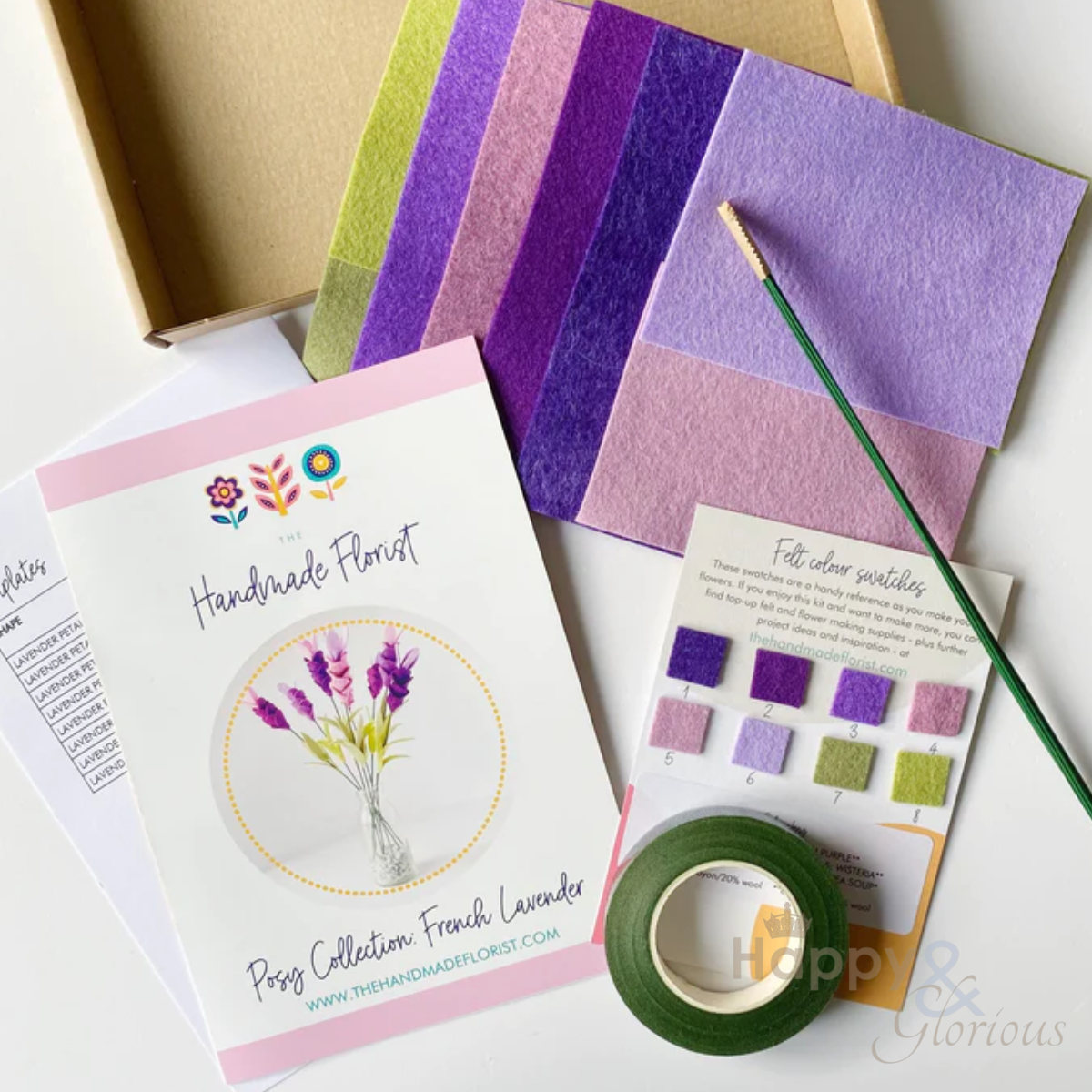 Lavender felt flower making craft kit