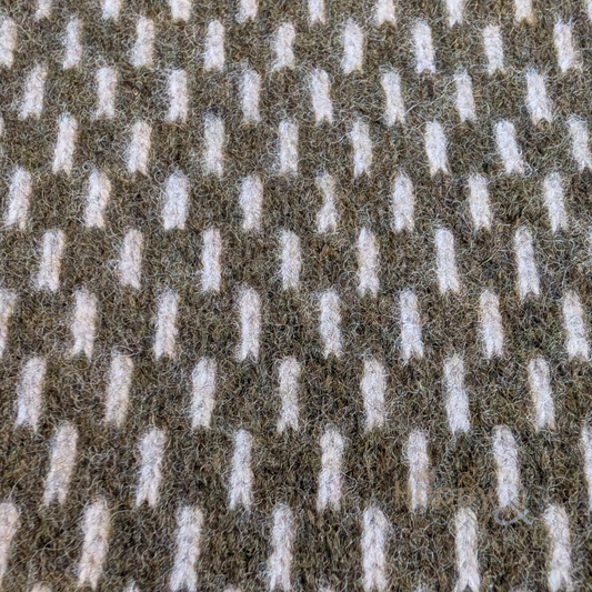 Olive green geometric felted merino wool scarf
