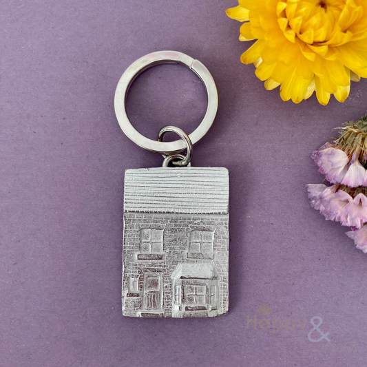 Pewter house keyring - handmade by Lancaster & Gibbings
