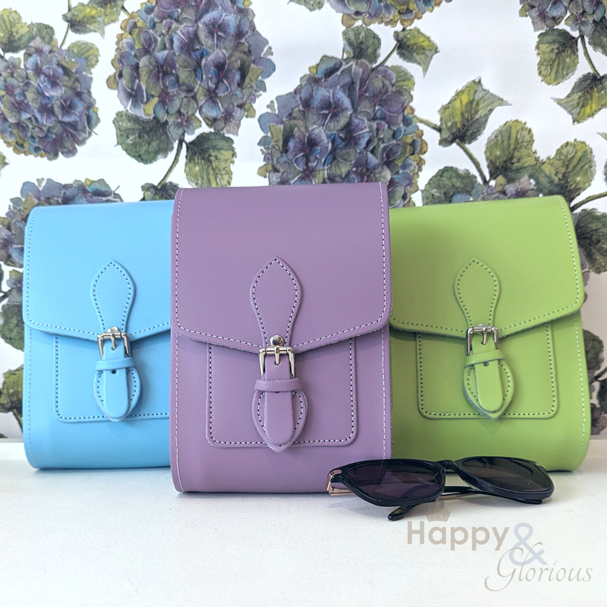 Lavender leather festival bag