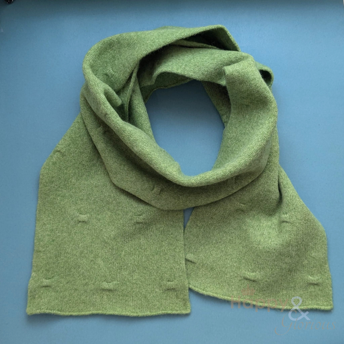 Light green felted merino wool scarf