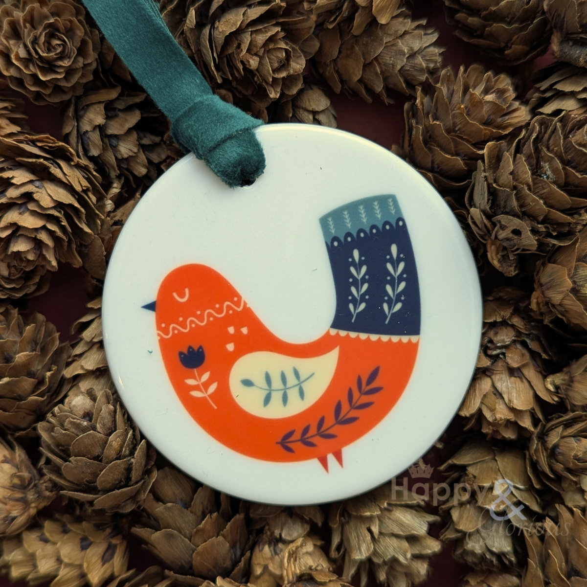Little red bird ceramic decoration