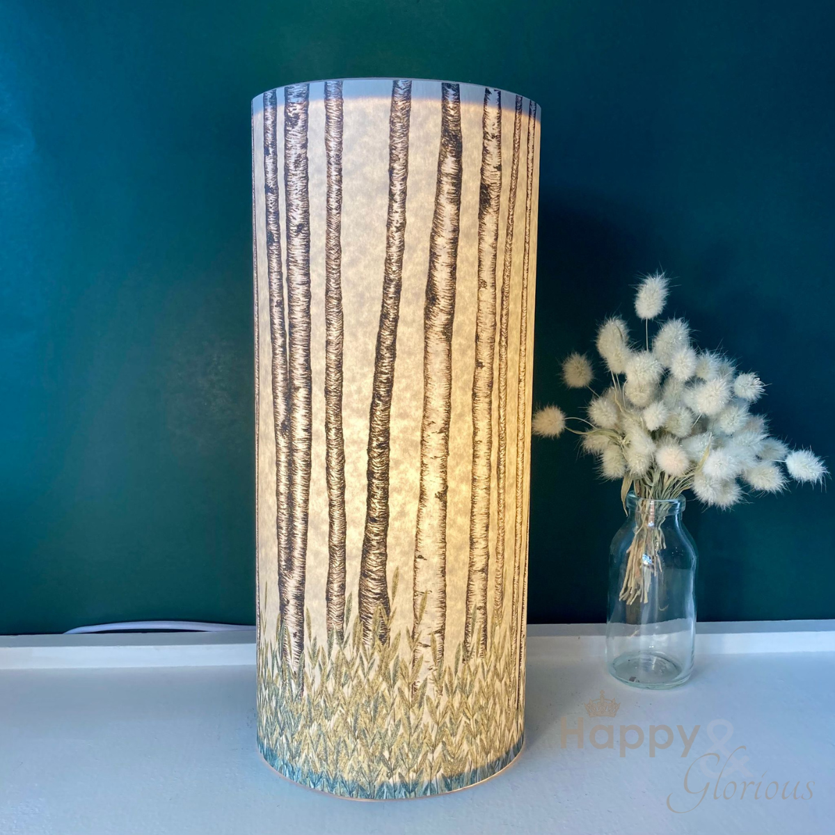 Birch trees parchment lamp