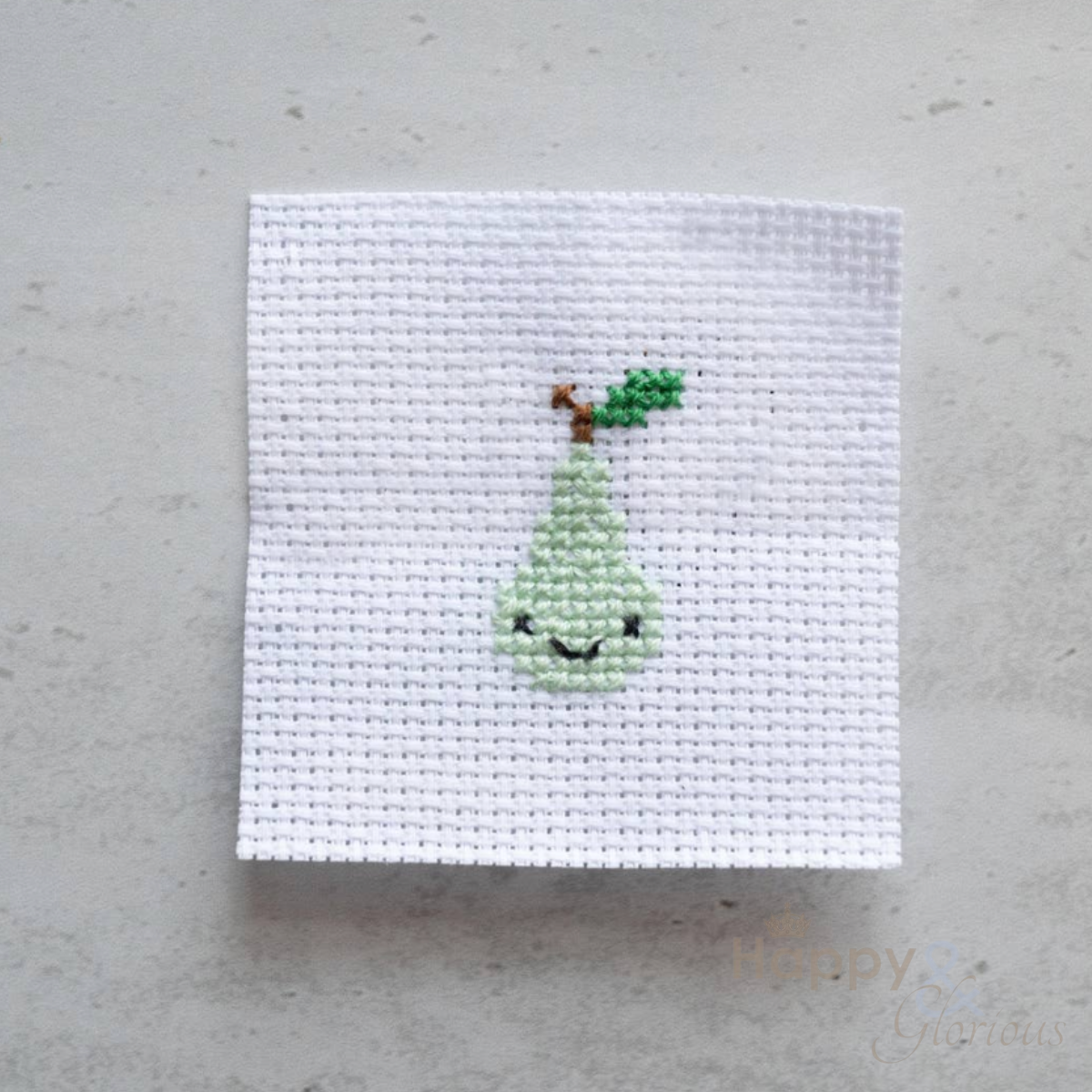 Cross stitch pear mini craft kit