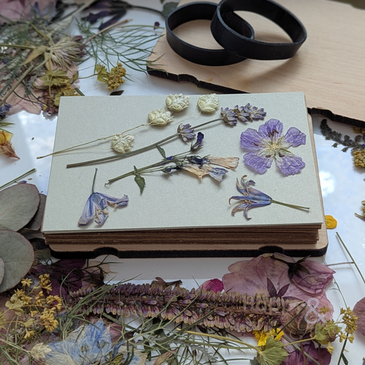 Vintage cornflower pocket flower press