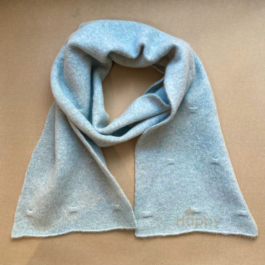 Soft blue felted merino wool scarf
