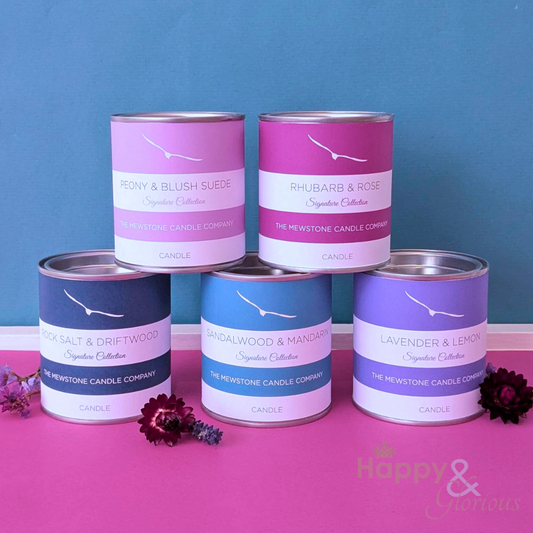 Rock salt & driftwood natural wax candle