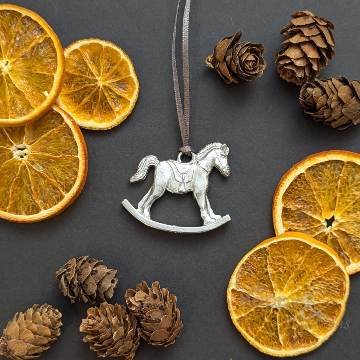 Pewter rocking horse decoration - handmade by Lancaster & Gibbings