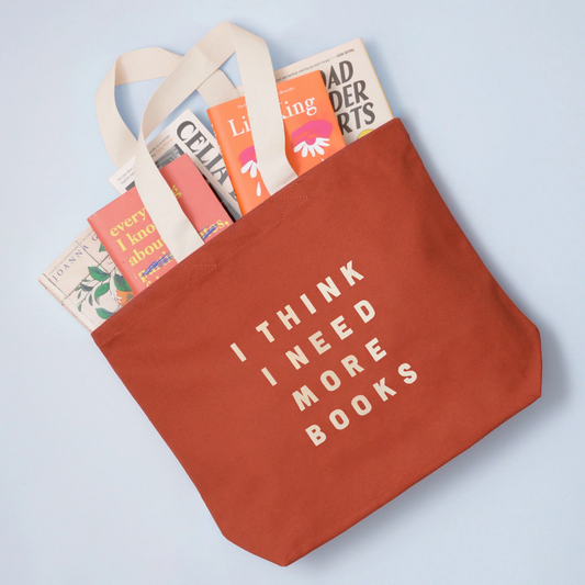 I think I need more books sienna cotton canvas tote bag