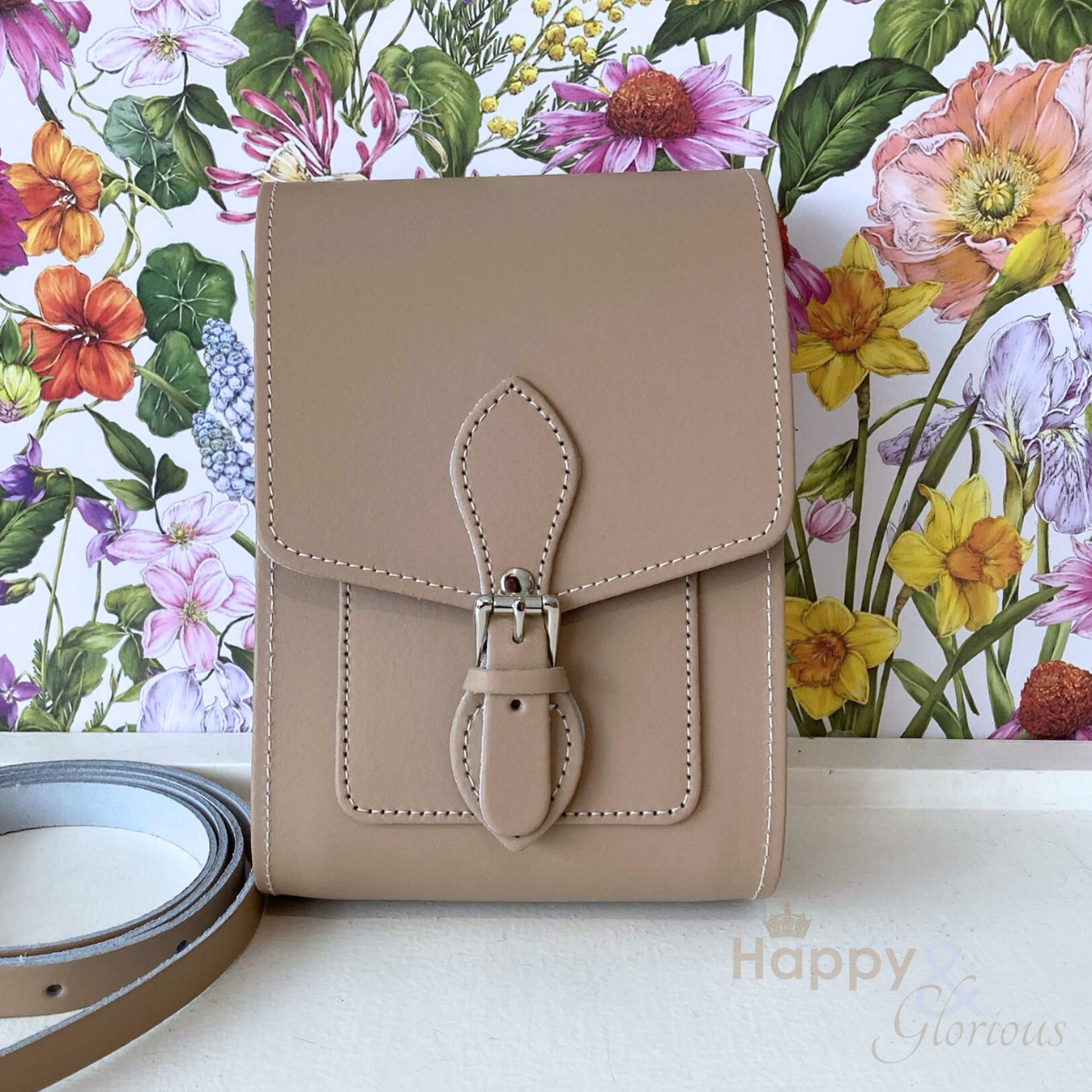 Handmade iced mocha leather festival bag