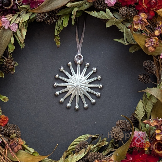 Pewter star Christmas tree decoration - handmade by Lancaster & Gibbings