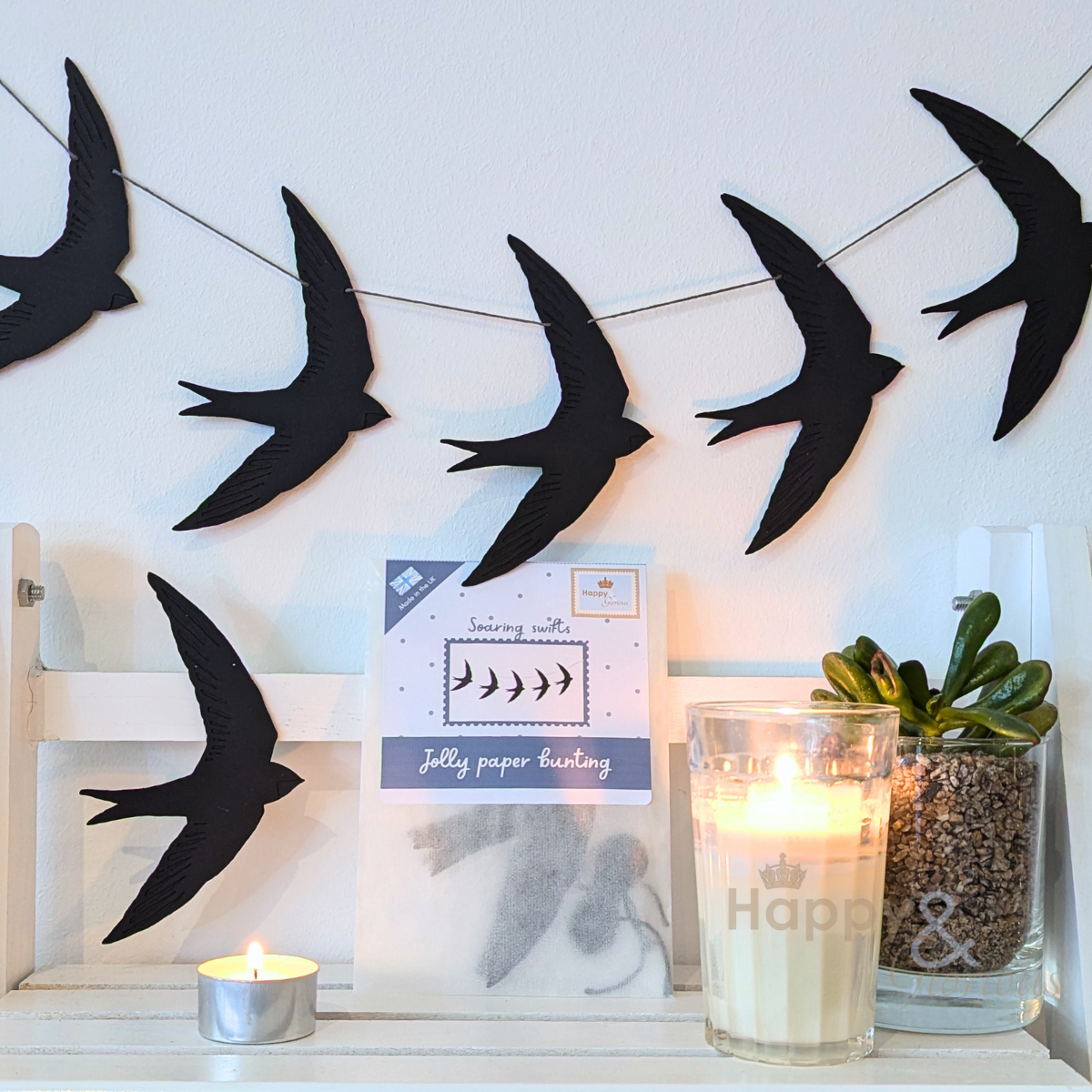 Jolly paper bunting - Soaring swifts