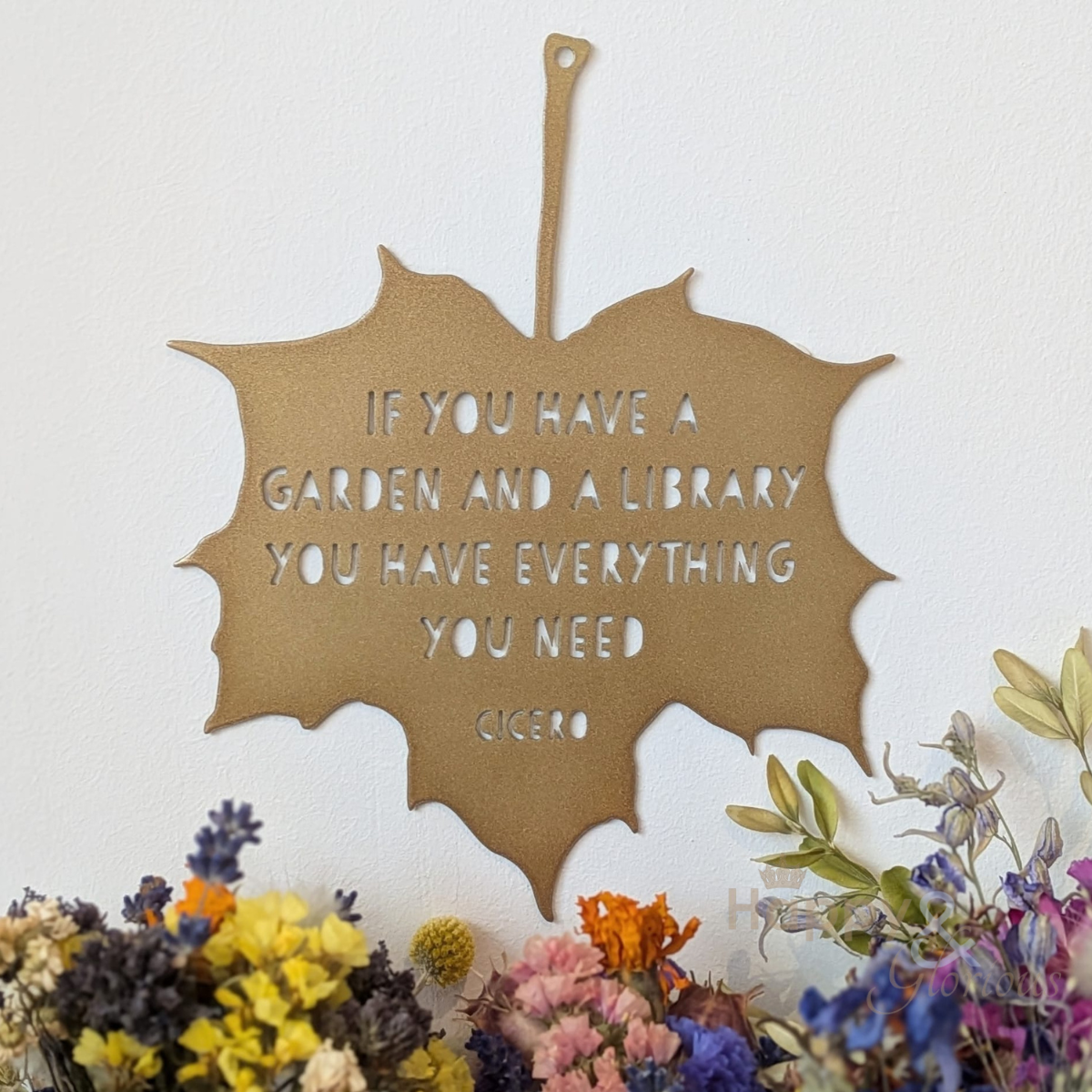 'Everything you need' steel garden leaf decoration