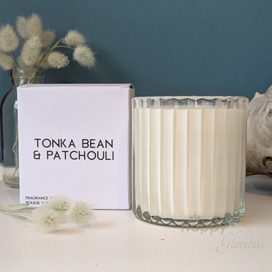 Tonka bean & patchouli soy wax scented candle