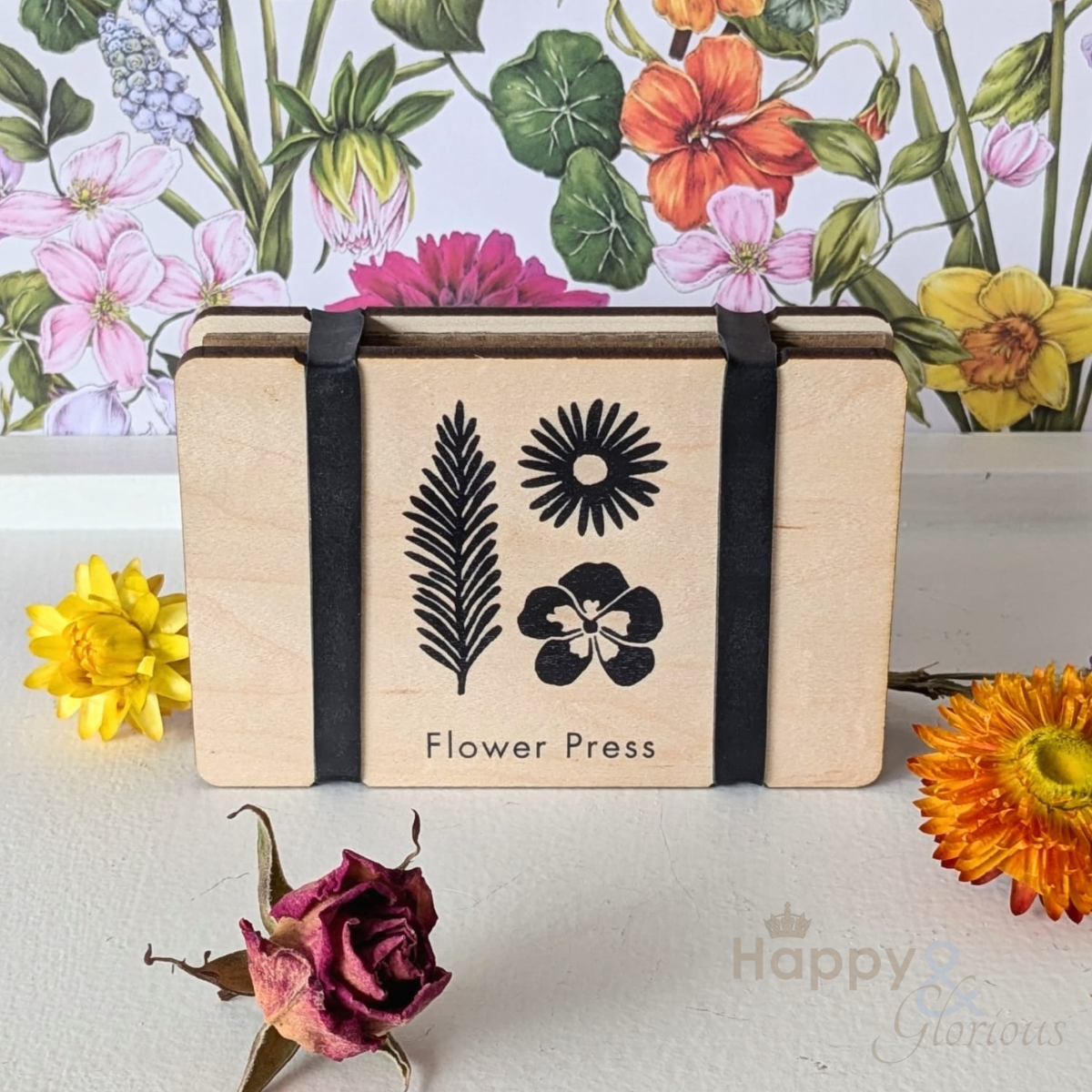 Silhouette pocket flower press
