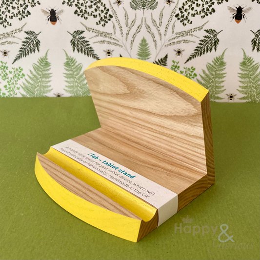 Sunshine yellow iTab wooden tablet stand