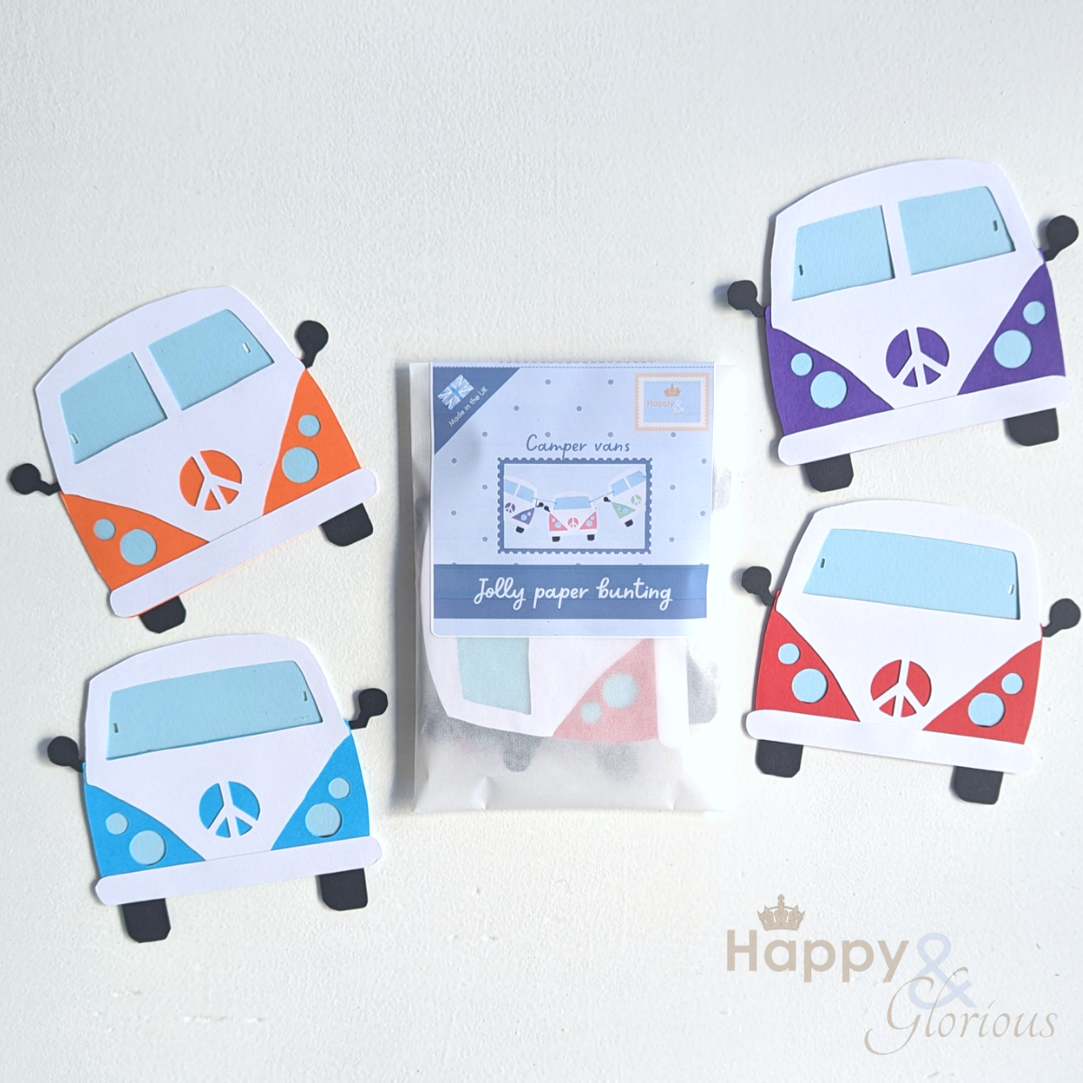 Jolly paper bunting - camper vans