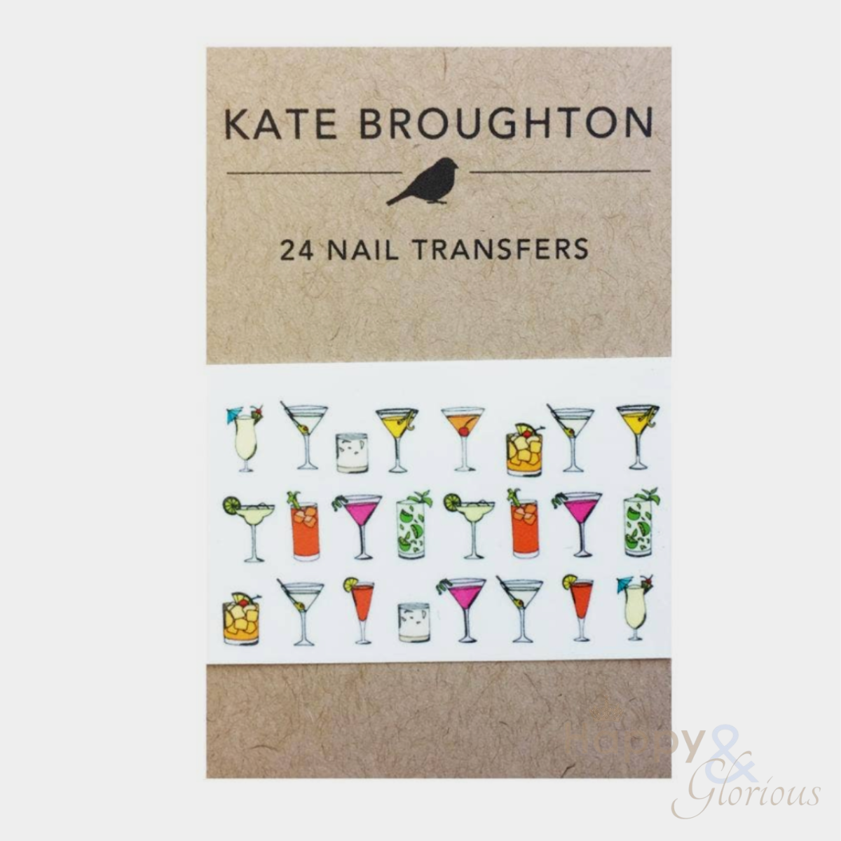 Party cocktail nail art transfers - pack of 24