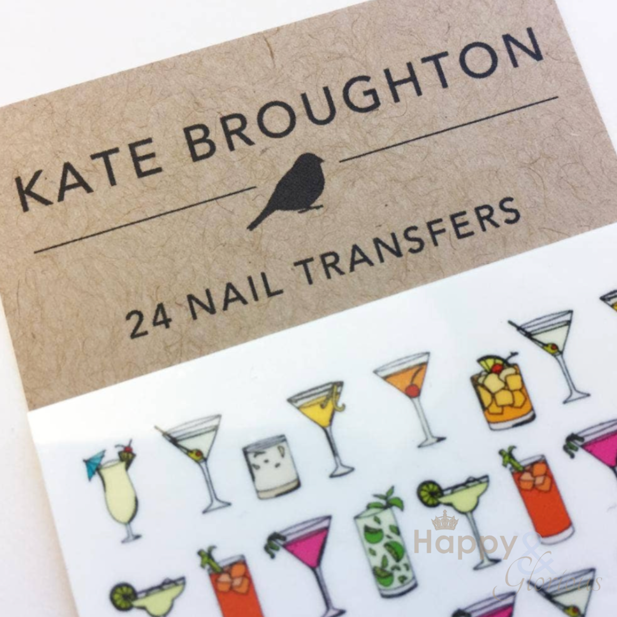 Party cocktail nail art transfers - pack of 24