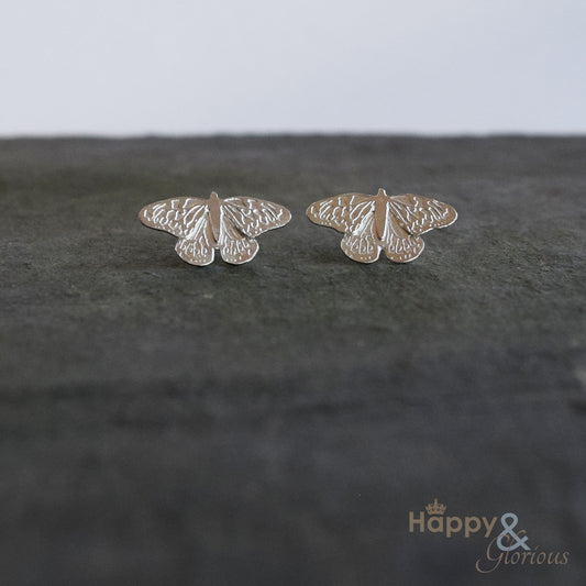 Sterling silver butterfly stud earrings by Amanda Coleman