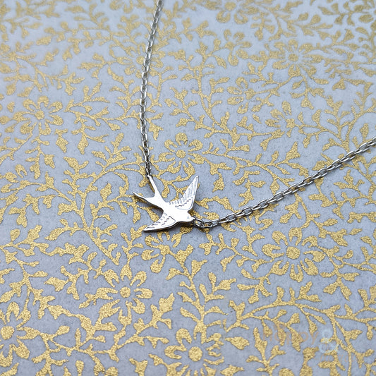 Sterling silver swallow necklace