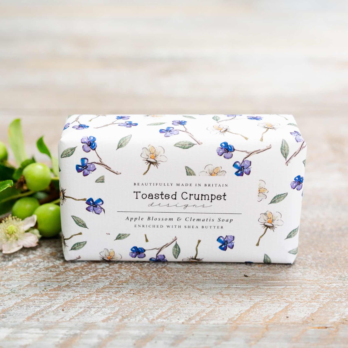 Apple blossom & clematis soap