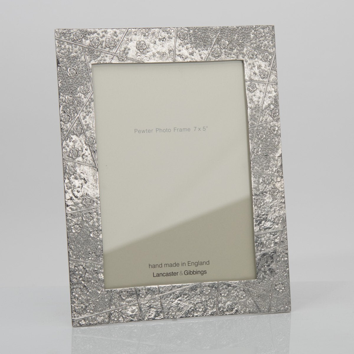 Pewter 'blossom' 7x5" frame by Lancaster & Gibbings