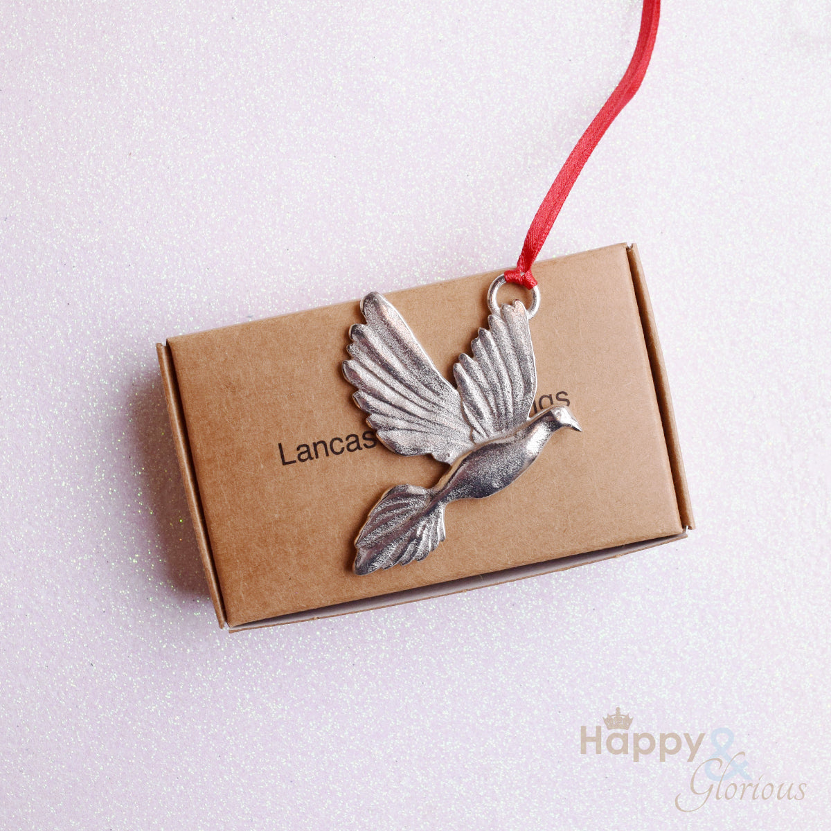 Pewter dove Christmas tree decoration - handmade by Lancaster & Gibbings