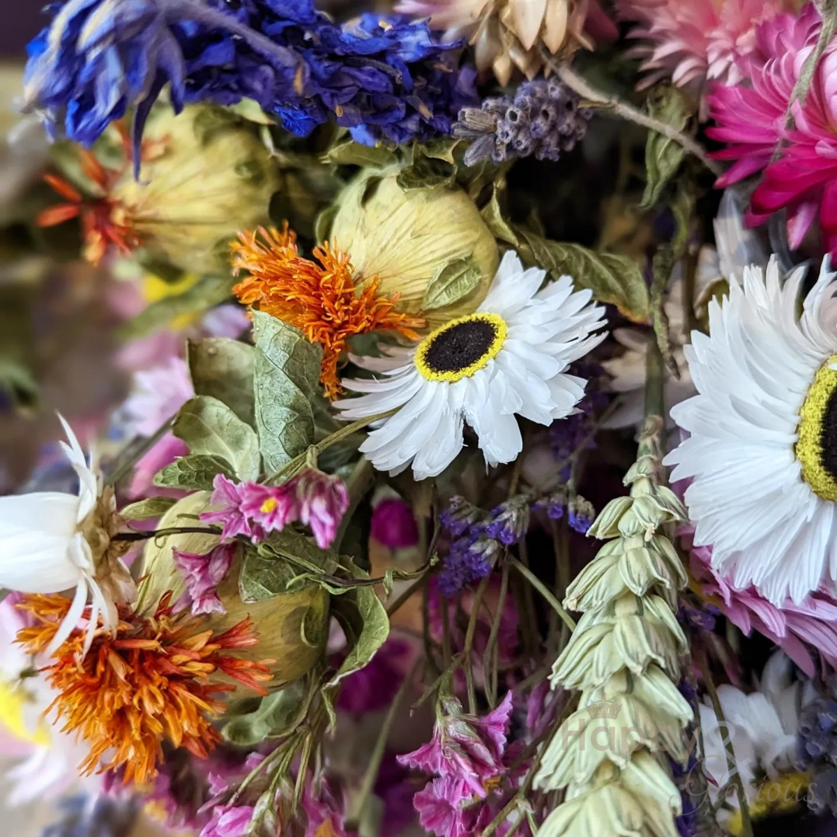 Hand tied dried flower bouquet