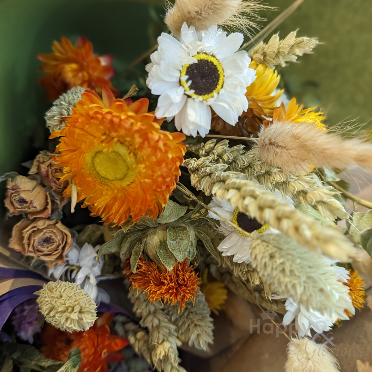 Hand tied dried flower bouquet