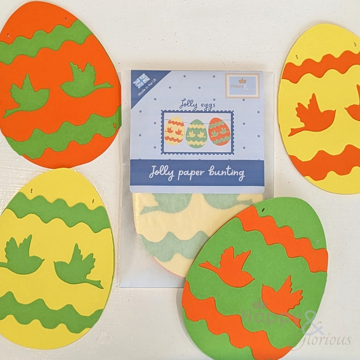 Jolly paper bunting - jolly eggs