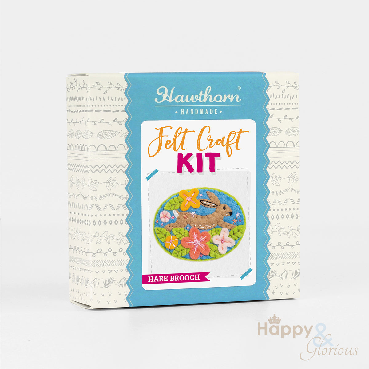 Mini felt hare brooch craft kit