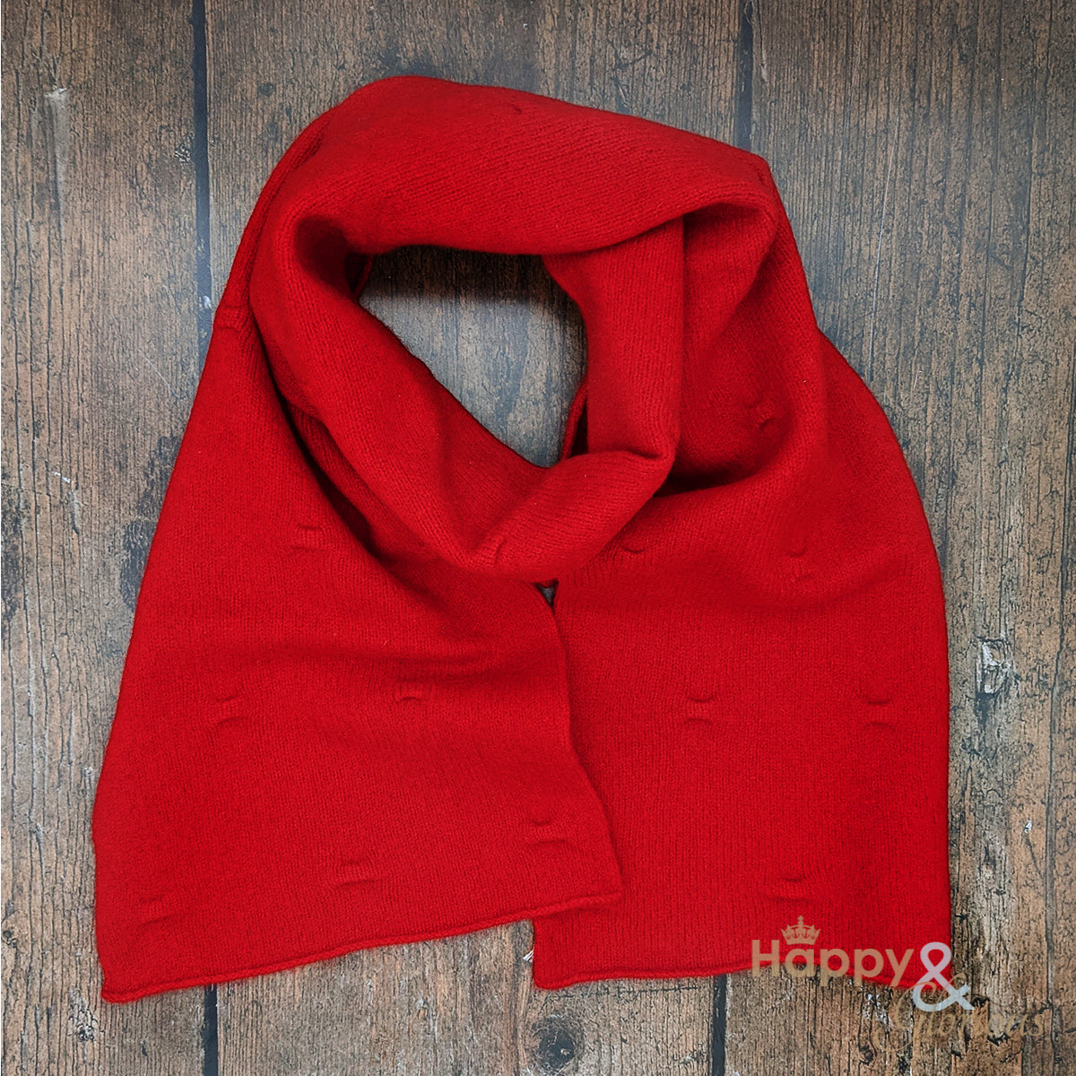 Red felted merino wool scarf