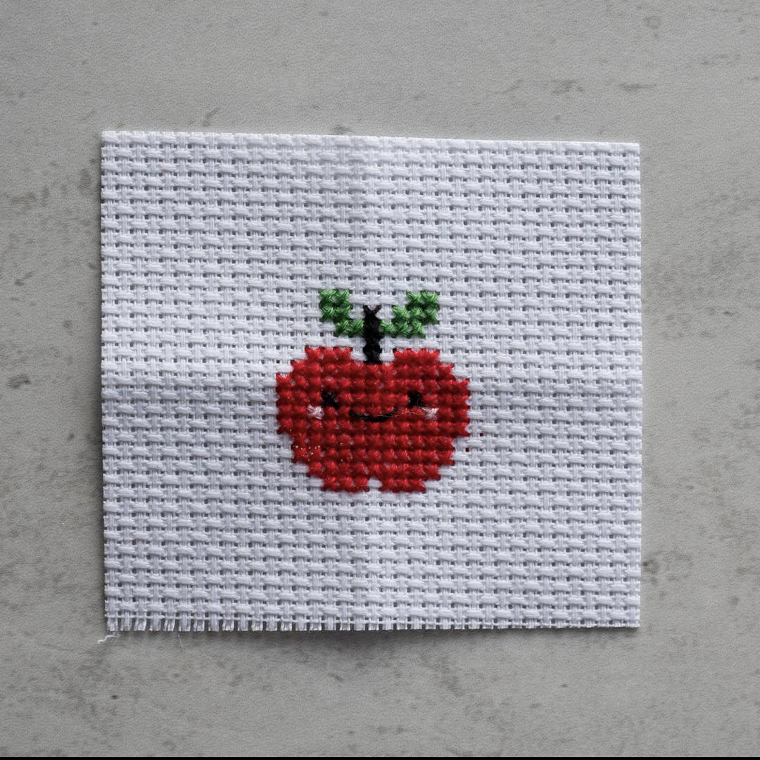 Cross stitch apple mini craft kit