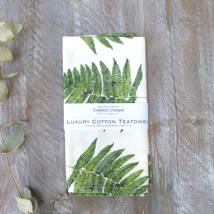 Ferns luxury cotton tea towel