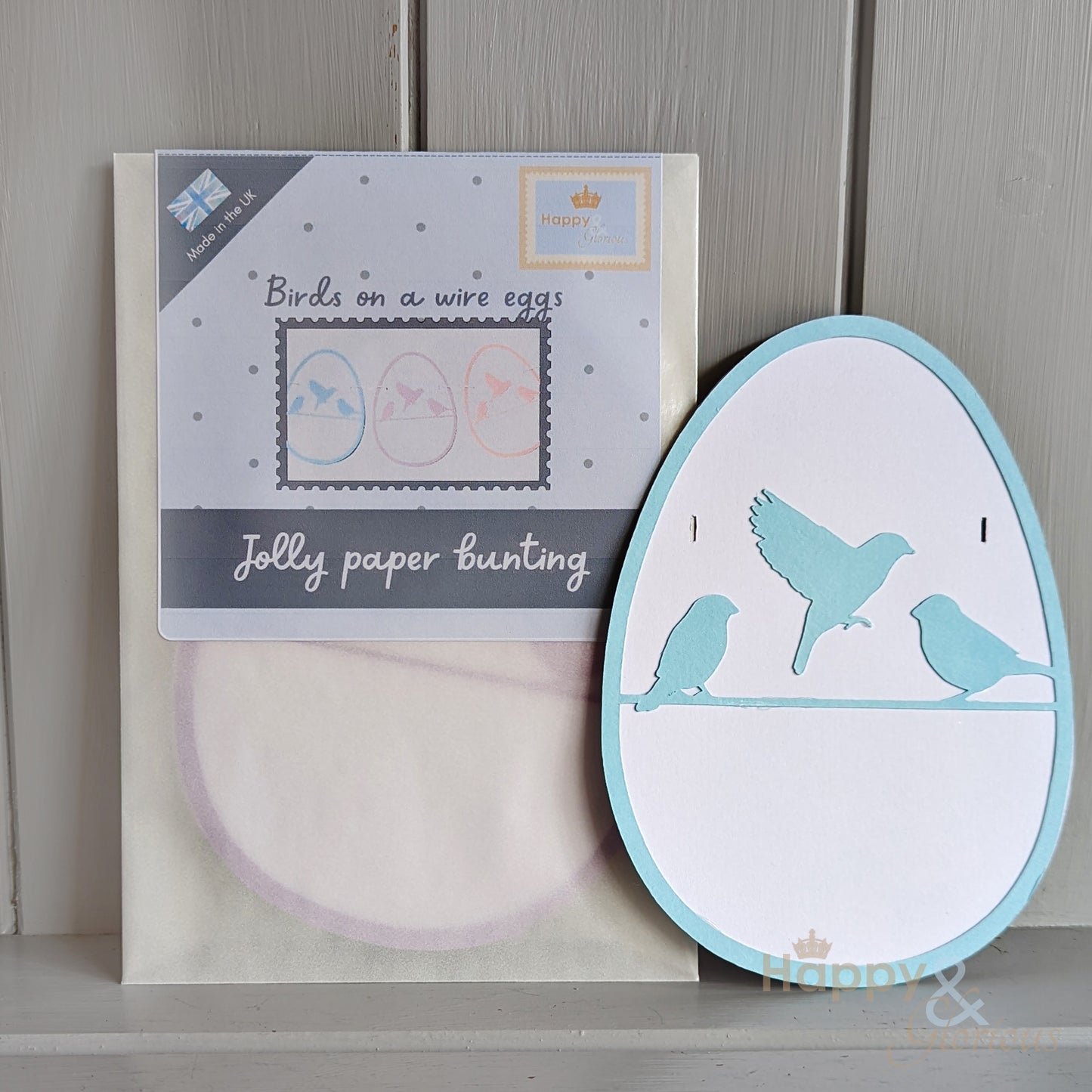 Jolly paper bunting - birds on a wire eggs