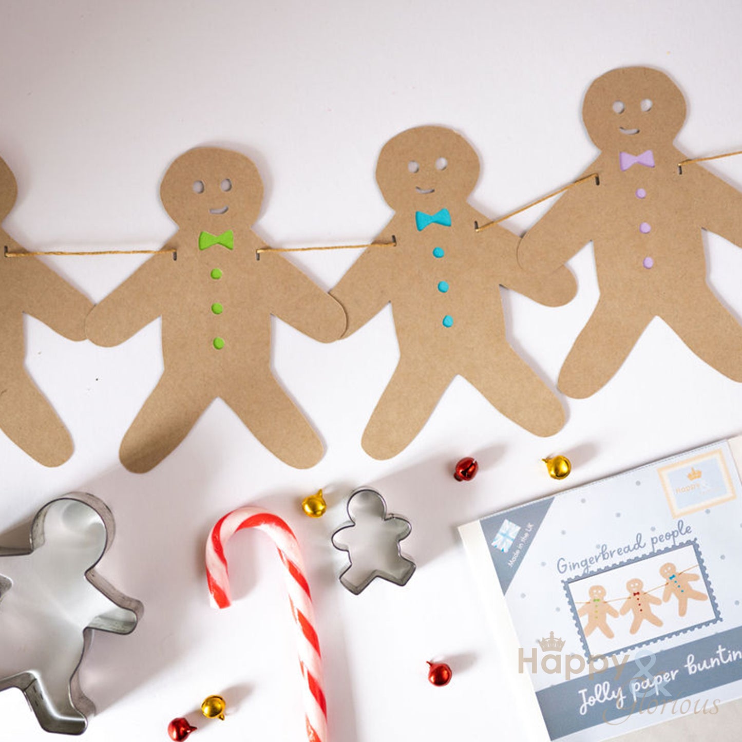 Jolly paper bunting - gingerbread people