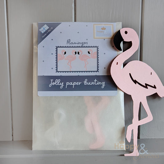 Jolly paper bunting - flamingos