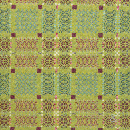 Green 'Knot Garden' pure lambswool throw by Melin Tregwynt