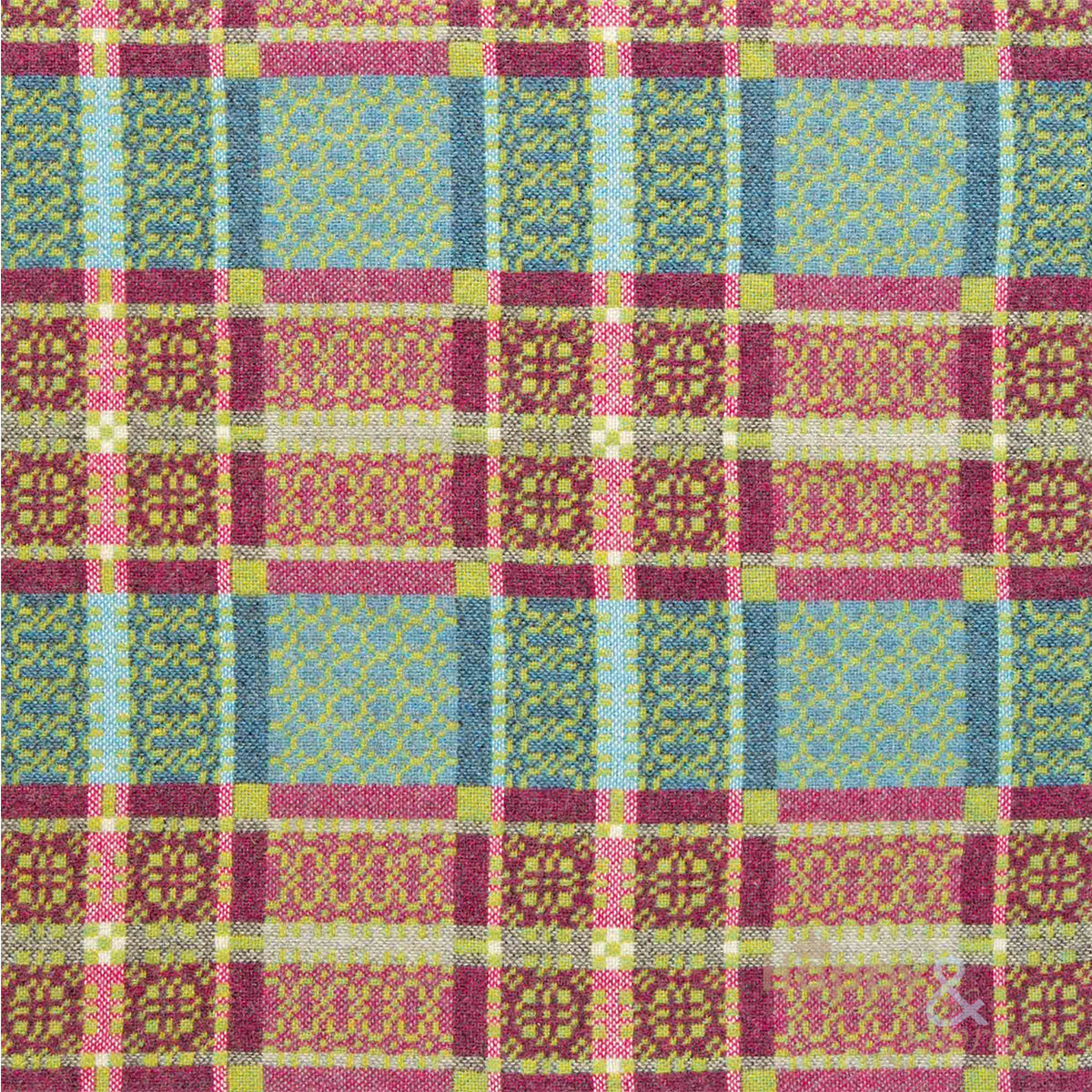 Green 'Knot Garden' pure lambswool throw by Melin Tregwynt