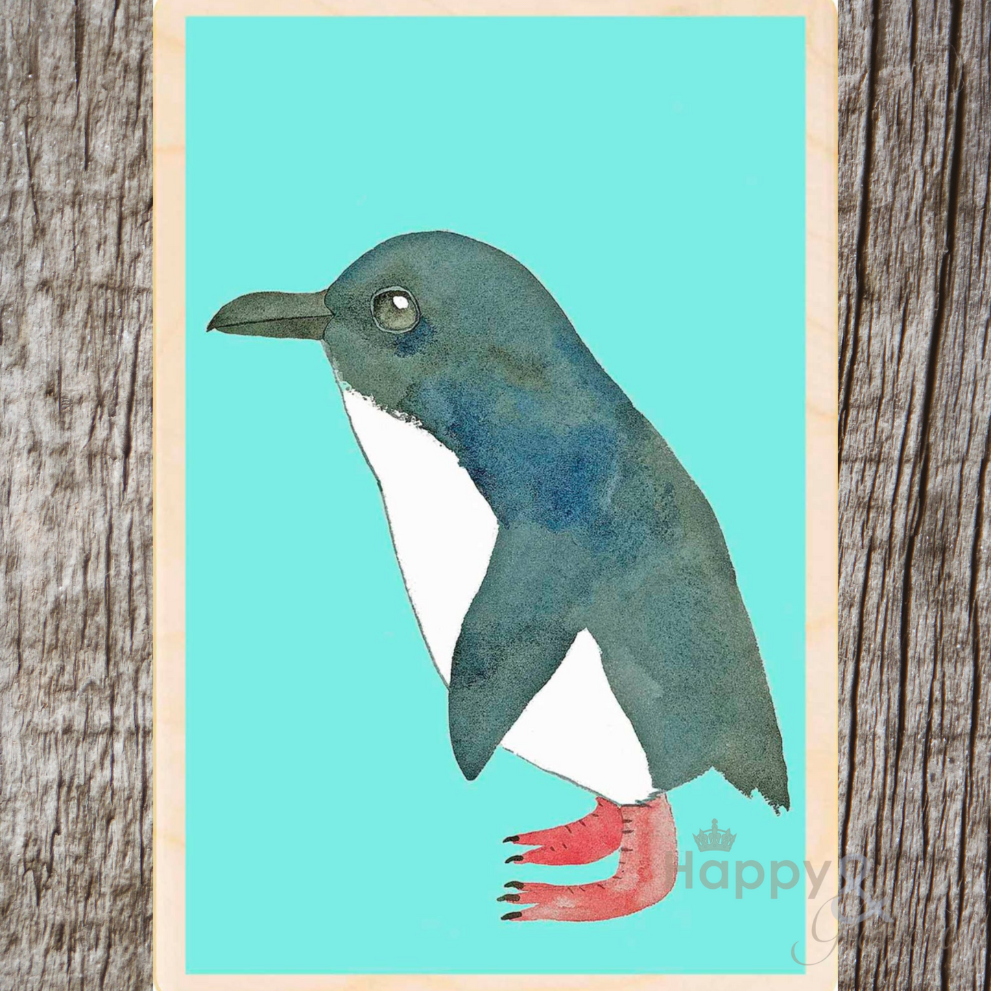 Wooden bird postcard by Matt Sewell