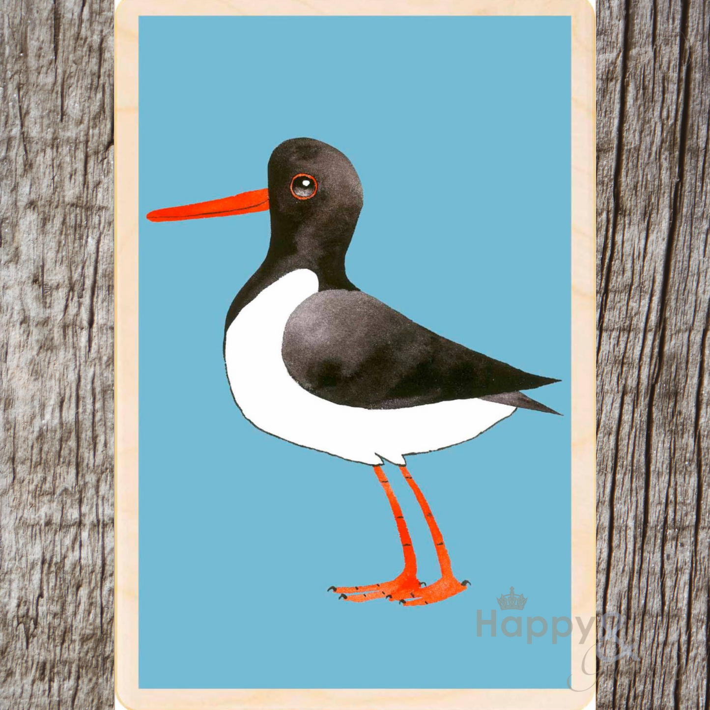 Wooden bird postcard by Matt Sewell