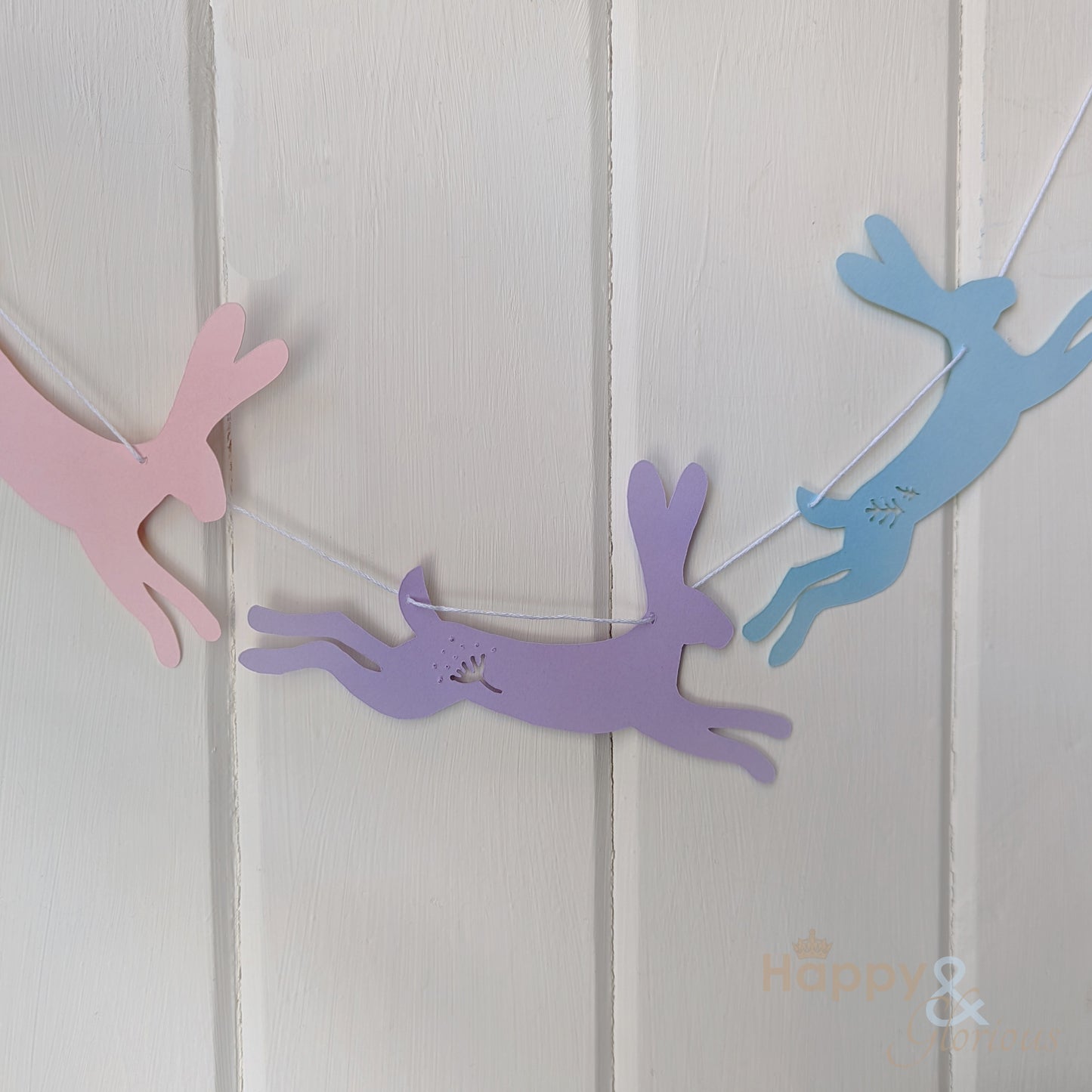 Jolly paper bunting - pastel hares