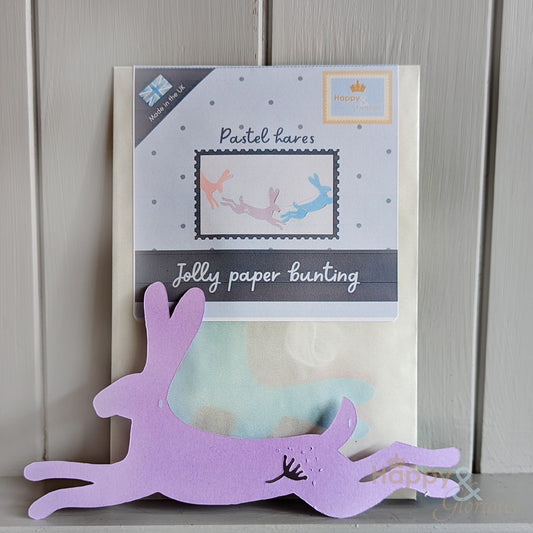Jolly paper bunting - pastel hares