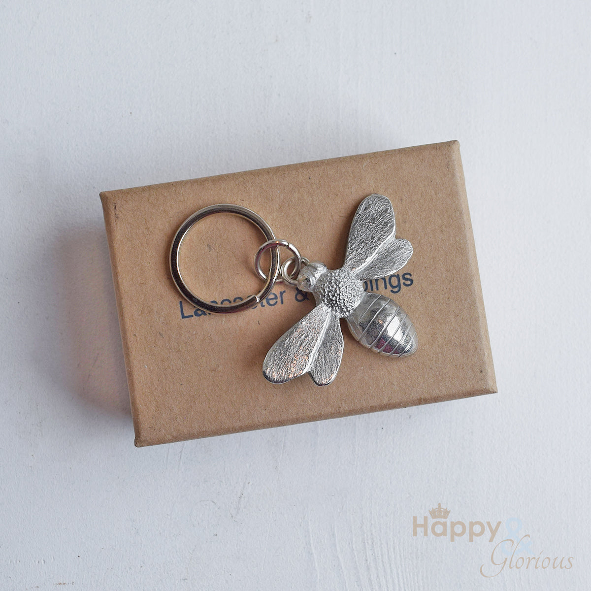 Pewter bee keyring - handmade by Lancaster & Gibbings