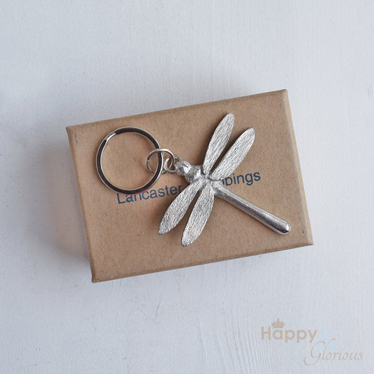 Pewter dragonfly keyring - handmade by Lancaster & Gibbings