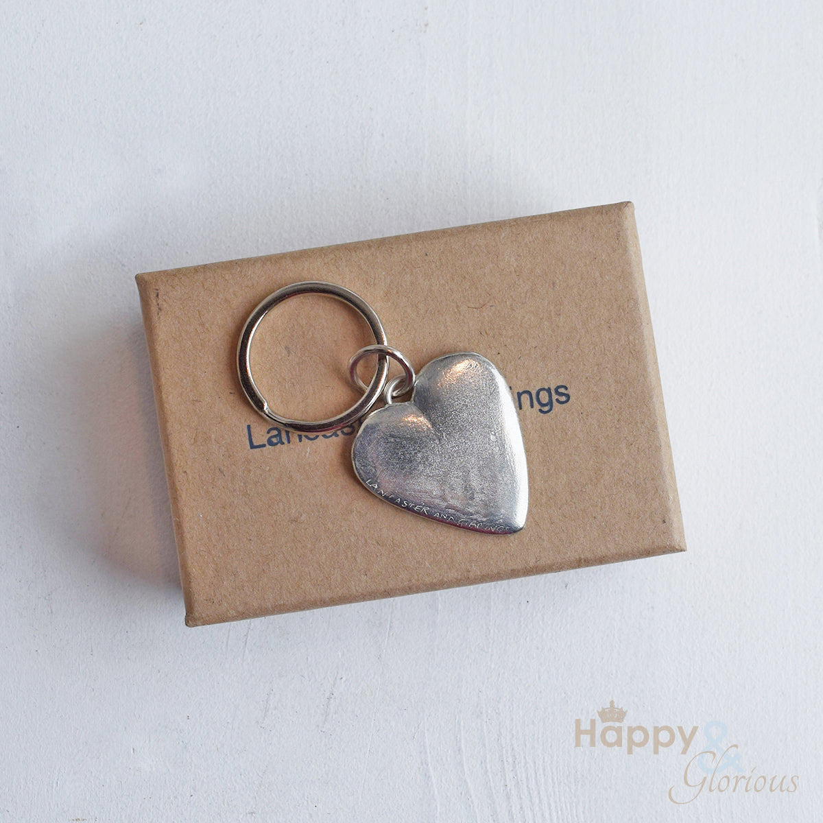 Pewter heart keyring - handmade by Lancaster & Gibbings